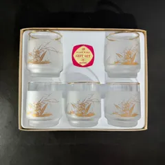 HOYA 冷茶グラス　５客セット　保谷クリスタル　プリントタンブラーセット　夏草　すりガラス