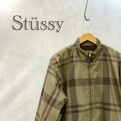 STUSSY サーモライト スタンドカラー 中綿 ジャケット アウター MEDIUM カーキ チェック柄 メンズ ファッション _201023