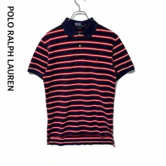 90s ポロラルフローレン ボーダー 半袖ポロシャツ ポニー刺繍 鹿の子 S