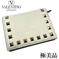 【極美品】VALENTINO GARAVANI ヴァレンティノ・ガラヴァーニ  二つ折り財布 ロックスタッズ P0P39BOL  レザー コンパクト ウォレット レディースのサムネイル