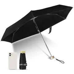 日傘 超軽量 179g【uvカット100 遮光&UPF 50+】おりたたみ 傘 晴雨兼用 航空用アルミ 錆びにくい 遮熱 紫外線遮断 日焼け防止 熱中症対策 ポケット折りたたみ 傘 おしゃれ コンパクト 耐風撥水 携帯便利 ６本骨 丈夫 55cm 傘 大き 0