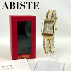 未使用に近い　稼働品　新品電池交換済み　ABISTE　アビステ　腕時計　JAL機内販売限定　ブレスレットウォッチ　人工真珠　アナログ　白文字盤　3針　クオーツ　ゴールド　W99のサムネイル