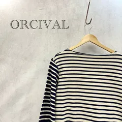 ORCIVAL クルーネック ロングスリーブ プルオーバー カットソー 201701 トップス 5 ボーダー柄 Lサイズ相当 メンズ ファッション _201023