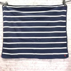 Ralph Lauren　ラルフローレン コットン　ブランケット　ボーダー柄　ロゴ刺繍