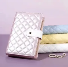 キルティングバインダー A6 手帳 レフィル付き 貯金バインダー 仕分け 袋分け PUレザー マネーバインダー 家計簿 通帳ケース A6サイズ お金仕分け クリアポケット お札封筒貯金 お金 バインダー 家計管理  可愛い 貯金 管理 saving