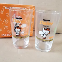 【未使用】ハローキティ　ダイエーホークス　ペアグラス　ガラスコップ　HELLO KITTY