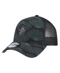 ニューエラ メンズ アクセサリー 帽子 New Era Mens Black Seattle Mariners 9FORTY AFrame Trucker Adjustable Hat Black ブラック