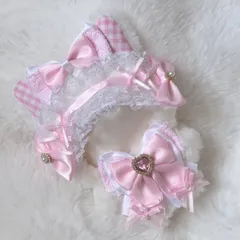 10cm～12cm用 ぬい服 ハンドメイド いつぬい  ねこみみ ピンク