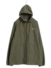 【お得なクーポン配布中!】 エルエルビーン ナイロン パーカー ジャケット メンズ L / 古着 フルジップ マンパ ハイネック ブルゾン ジャンパー ウィンドブレーカー 緑