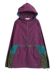 【お得なクーポン配布中!】 90s エルエルビーン ナイロン アノラック パーカー ジャケット メンズ XL 程/ オールド ハーフジップ プルオーバー マンパ 大きいサイズ 紫