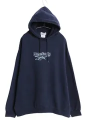 【お得なクーポン配布中!】 90s USA製 リーボック スウェット フード パーカー メンズ L / オールド トレーナー 裏起毛 プルオーバー ヘビーウェイト ビッグ ロゴ 刺繍