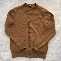 ユニクロ UNIQLO ウール100% Vネック カーディガン ブラウン Lサイズ