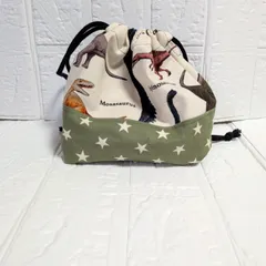 ハンドメイドお弁当袋☆恐竜×カーキ星☆