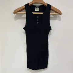 CHANEL ノースリーブ シャネル トップス パーカー CHANEL ネイビー ブルー ラメ シルク