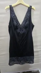 ブラック レース スリップ ONE PIECE