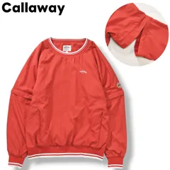 キャロウェイ ゴルフ Callaway GOLF ウィンド スポーツ WIND SPORT 長袖 x 半袖 切替 スニードジャック ピステ プルオーバー ジャケット ラグランスリーブ L レッド タウンユース レジャー メンズ