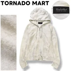 00s archive トルネードマート TORNADO MART パイル フルジップ パーカー スウェット トレーナー フーディー ラグランスリーブ L 総柄 ホワイト ストリート カジュアル Y2K メンズ