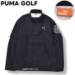 【防水】 プーマ ゴルフ PUMA GOLF 長袖 x 半袖 切替 レイン ジャケット ナイロン ジャンパー 裏地 メッシュ ラグランスリーブ ロゴ プリント L ブラック スポーツ ウェア タウンユース レジャー メンズ