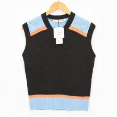 NEW 新品 UNIQLO MARNI ユニクロ マルニ ポップコーンニットVネックベスト レディース L ブラウン コラボ トップス ベスト ニット 457955 /