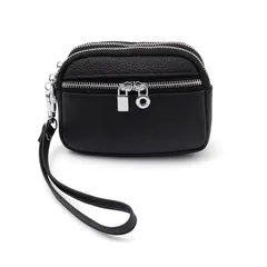 【新品】 【牛革】マルチケース ストラップ付き カードケース ブラック 0