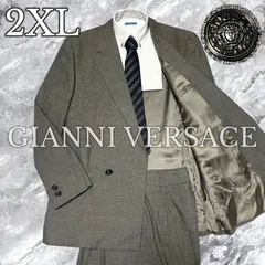 Gianni Versace ダブル セットアップ スーツ　イタリア製 VERSACE】ヴェルサーチ wool × polystripe double set suit ウール