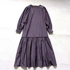 グリーンレーベルリラクシング GREEN LABEL RELAXING ロングワンピース 38 茶 金ボタン 洗える 美品