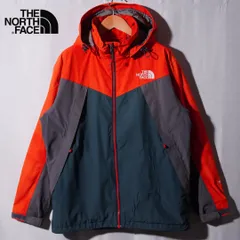 ノースフェイス THE NORTH FACE ナイロンジャケット M レッド ネイビー グレー マウンテンパーカー ハイベント HYVENT ロゴ刺繍 ストリート アメカジ テック 古着 A861