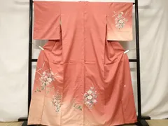 平和屋着物■訪問着　作家物　紬地　枝花文　金彩　正絹　逸品　CABD3240ev