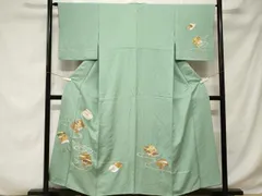 平和屋着物■訪問着　駒刺繍　色紙風景文　金彩　正絹　逸品　CABD3260ev