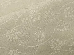 平和屋着物■上質な色無地　花地紋　柳鼠色　正絹　逸品　CABD3263ev