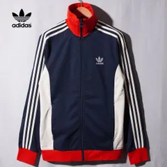 美品 アディダス オリジナルス adidas ORIGINALS トラックジャケット ヨーロッパTT L ネイビー レッド クリーム Europe TT ストリート ロゴ刺繍 ジャージ スポーツミックス 古着 A660