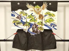 平和屋着物[]お宮参り　男の子　祝着　産着　初着　のしめ　刺繍　鷹　鷲　流水松文　金彩　逸品　DABC5045ma