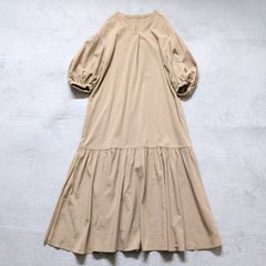 MACHATT 】マチャット ギャザーティアード ワンピース 七分袖 カーキ