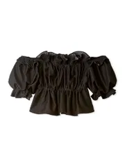 新品 [スナイデル] デニムギャザーオフショル ブラウス SWFB244263 レディース BLK Free Size