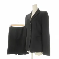 コムサデモード COMME CA DU MODE セットアップ スーツ ジャケット 9 スカート 7 黒 ブラック /CK12 ■ECC001