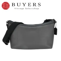 【中古】 コーチ ショルダーバッグ F71431 レザー ダークグレー ブラック 斜め掛け シンプル 普段使い メンズ 男性 COACH