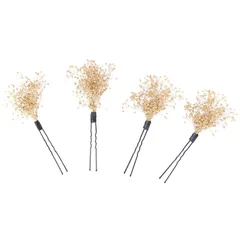 【即日発送】結婚式 卒業式 前撮り ブライダル 振袖 袴 浴衣 カスミソウ ドライフラワー ギフト レディース 子供 花 成人式 和装髪飾り 専用ケース付 4点セット 髪飾り かすみ草 [TOuWA]