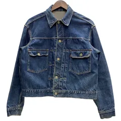 リーバイス Levi's 50's 507XX 2nd 革パッチ ハギ付き 帯下シングル 銅リベット 黒カンヌキ ジャケット ブルー 201MT-5437 VB