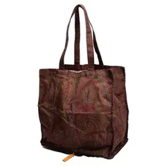 エトロETRO ペイズリー柄ジッパーパッカブルトートバッグ 茶