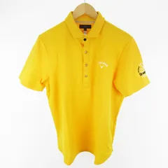 キャロウェイ CALLAWAY LL 半袖 ポロシャツ ロゴ 刺繍 黄色 イエロー コットン ゴルフウェア 鹿の子