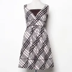 バーバリーブルーレーベル ノヴァチェック グレー ピンク ONE PIECE