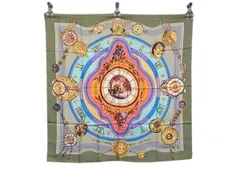 HERMES エルメス スカーフ カレ90 Parmi les fleurs je compte les heures 花の中で過ごす時間 マルチカラー シルク100% レディース 美品