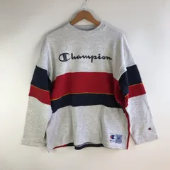 90s champion 青タグ スウェットプルオーバー メンズ M グレー×レッド×ブラック 3161202603050044