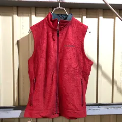 2128 Columbia フリースベスト レッド M コロンビア ワンポイント 刺繍ロゴ フルジップ 古着卸 アメリカ仕入