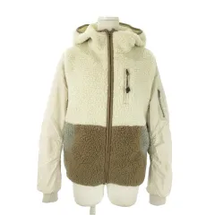 アーノルドパーマー Arnold Palmer ボアジャケット 中綿 MA-1 M 白 ホワイト フード付き 切替 ロゴ刺繍 /AO5 ■GY99