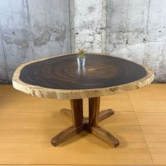 定価120万　めちゃカッコいい　高級モンキーポッド　輪切り　丸テーブル　おしゃれ 定価120万 めちゃカッコいい 高級モンキーポッド 輪切り 丸テーブル
