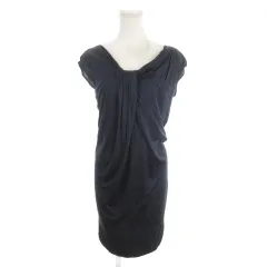 アンタイトル UNTITLED ワンピース 半袖 2 紺 ネイビー ギャザー /MN36 ■ECC001