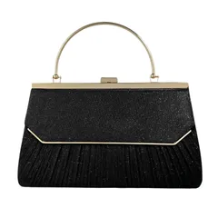 [ハルジオ] パーティーバッグ 結婚式 バック ハンドバッグ ショルダーバッグ クラッチバッグ レディース ショルダー チェーン フォーマル オケージョン ドレス ゲスト お呼ばれ 披露宴 成人式 卒業式 パーティー カバン 可愛い お洒落 人気 [ブラック]