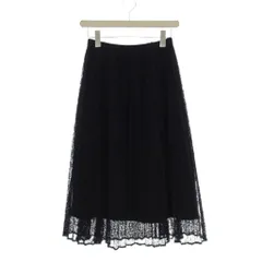 エニィスィス エニシス anySiS プリーツスカート ひざ丈 レースロング 1 紺 ネイビー /LP ■ECC001