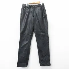 W30/古着 ウィルソン レザー パンツ メンズ ダブルニー 黒【spe】 26jan20のサムネイル